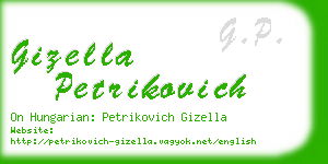 gizella petrikovich business card